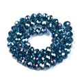 thumbnail image 3 of 20strands Electroplate Glass Beads Strands AB color Plated Faceted Rondelle Teal 8x6mm Hole: 1mm about 64~65pcs/strand 15.75~16.14 inch(40~41cm), 3 of 3