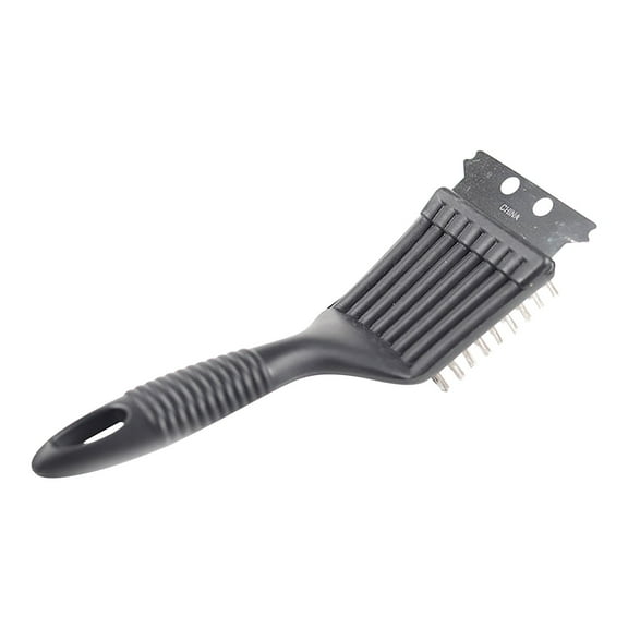 Stainless Steel Grill Brush with Scraper | Heavy Duty BBQ Cleaning Tool | 201 Steel Wire Bristles & PP Handle | 20.5x7cm Barbecue Accessory