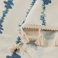 thumbnail image 4 of Baywell Boho Valance Curtain with Tassel Trim - 59 in Length - Semi Sheer Kitchen Valance Bedroom Bathroom Small Window Cafe Curtains - Rod Pocket Farmhouse Short Curtain - 59x17.7in, 4 of 6