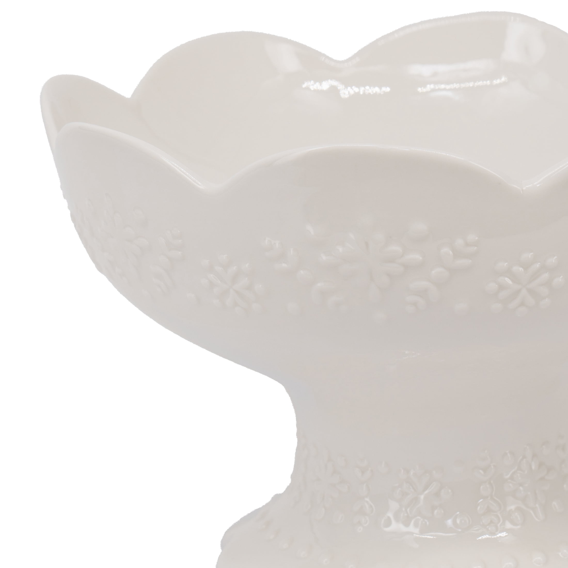 My Texas House Christmas Decorative Footed Bowl, White, 10"