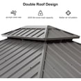 thumbnail image 5 of Purple Leaf 10' x 12' Outdoor Hardtop Gazebo with Double Roof Metal Gazebo,Light Gray, 5 of 18