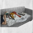 thumbnail image 6 of Ninja Cat Soft Flannel Fleece Throw Blanket, Nursery Themed Cartoon Warrior Character in Traditional Clothes, Cozy Plush for Indoor and Outdoor Use, 60" x 80", Multicolor, by Ambesonne, 6 of 6