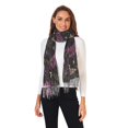 thumbnail image 2 of FORMRS Womens Scarf Winter Soft Long Big Warm Shawls Wrap Tassel Scarves, Dark Purple Floral Pattern, 2 of 9