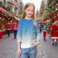 thumbnail image 6 of Favoffer Girls Raglan 3/4 Sleeve Shirts Christmas Crew Neck Soft Casual Tunic Tops Kids Girls Basic Layer Top Tees Blouses for Toddler Teen 3-12Y, 6 of 7