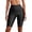 Black, variant on High Waist Neon Shiny Knee Length Workout Running Shorts For Women Sports Yoga Sessions Athletic Apparel, L, Black