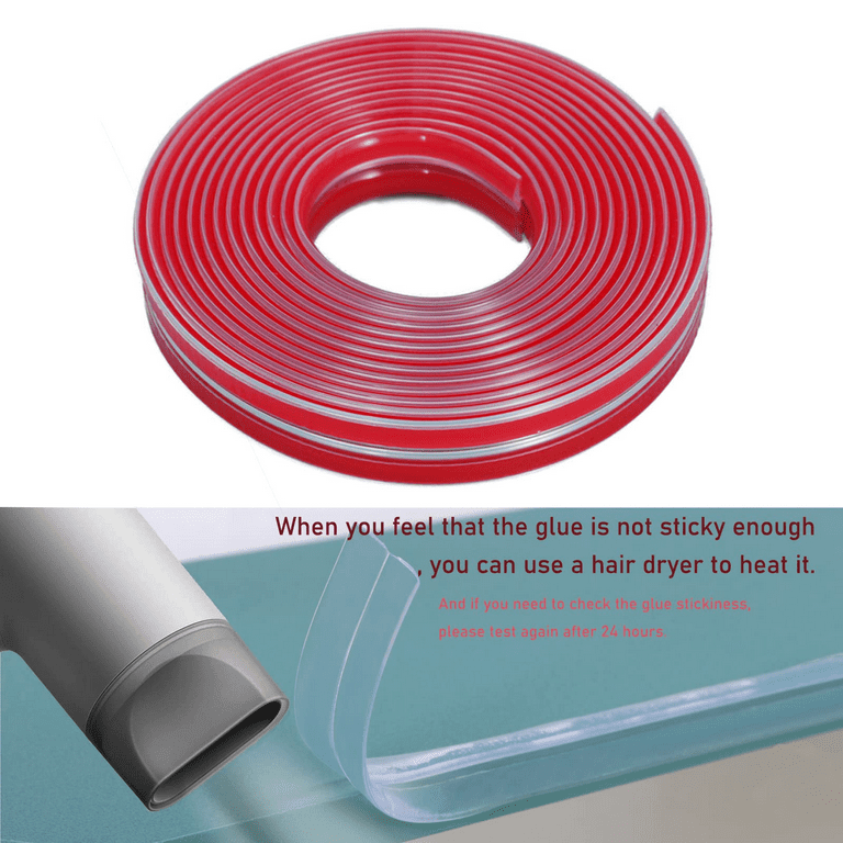 Corner Protectors Strip Clear Transparent, E-PRONSE 6M/20FT Furniture Table Edge Protectors Soft Silicone Bumper Strip with 14M Strong Adhesive Tape