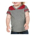 thumbnail image 3 of Kavio! Unisex Infants Sheer Jersey V Neck Football Tee Dark H.Gray/Navy 24M, 3 of 4