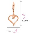 thumbnail image 4 of Bling Jewelry Womens Delicate Open Heart Shaped Dangle Earrings Rose Gold Plated Sterling Silver, 4 of 5
