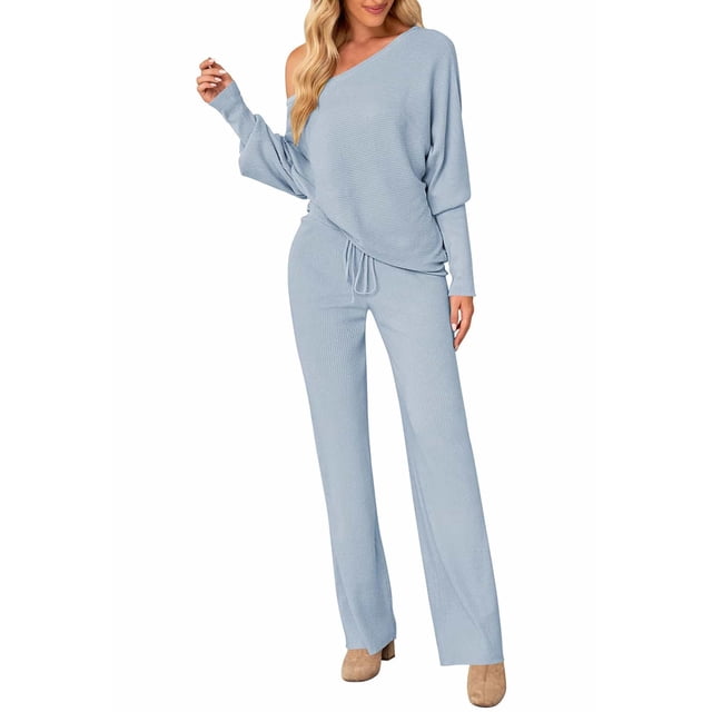 Conjunto de suéter de punto AOHITE para mujer con pantalón