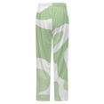 thumbnail image 6 of Pastel Green Wavy Abstract Art Winter Female Pants Flannel High Waist Women Pants Lady Warm Straight Leg Plush Trousers, 6 of 7