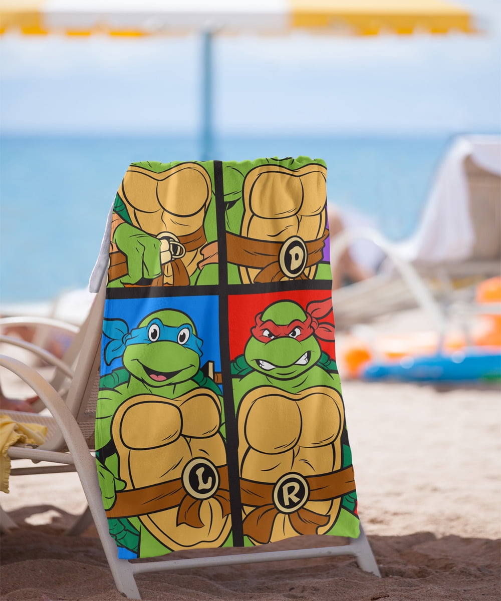 TMNT Beach Towel, 30"x60", TMNT Turtle Tiles Beach Towel