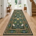 thumbnail image 4 of Garvee 2'x6' Floral Animal Print Runner Rug Washable Rugs, Low Pile Stain Resistant Rug Botanical Bird Soft Carpet for Hallway Bedroom Kitchen, Green, 4 of 7