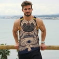 thumbnail image 6 of Uemuo Pug dog Yoga Pattern Men's Muscle Shirts Sleeveless Dry Fit Gym Workout Tank Top Lightweight Sports Tank Top Beach Tank Top, Loose-fit Sleeveless Shirt-XX-Large, 6 of 7