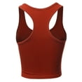thumbnail image 3 of A2Y Women's Basic Cotton Casual Scoop Neck Sleeveless Cropped Racerback Tank Tops Rust S, 3 of 3