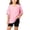 Pink, variant on Girls 2pc Outfits Summer Short Sleeve V Neck Drop Shoulder T-Shirts Basic Leggings Shorts Sets Light Blue 12-13 Years