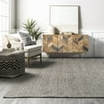 thumbnail image 5 of nuLOOM Rigo Hand Woven Farmhouse Jute Area Rug, 7' 6" x 9' 6", Grey, 5 of 15