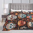 thumbnail image 4 of ZICANCN Throw Blanket Dia De Skull Muertos , Couch Ultra Soft Micro Fleece Sofa Bed Camping Travel Blanket for Adults, 40"x30", 4 of 8
