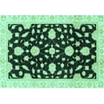 thumbnail image 1 of Ahgly Company Indoor Rectangle Oriental Turquoise Blue Traditional Area Rugs, 7' x 9', 1 of 4
