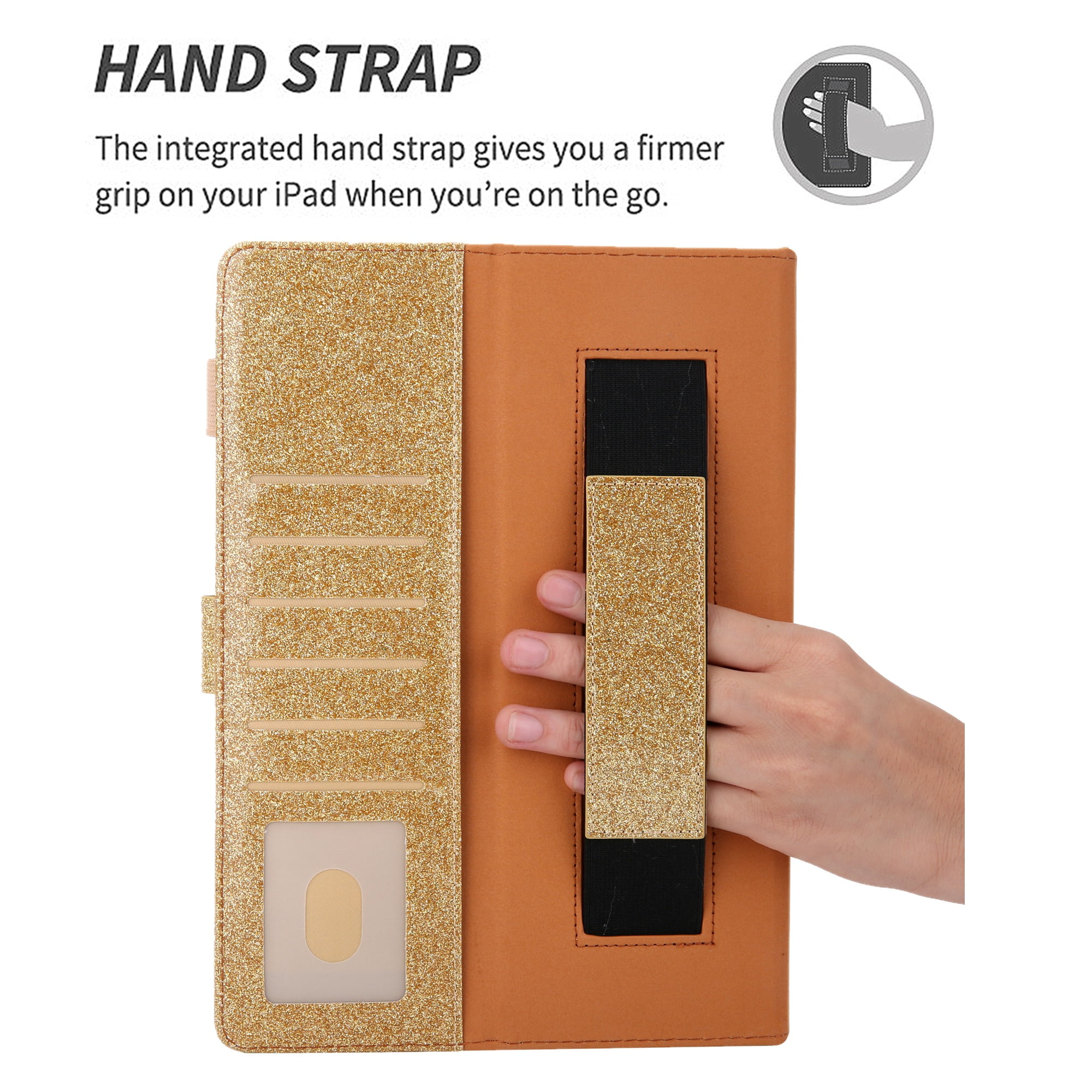 Dteck Flip Case For Apple iPad Pro 11 inch, Business Wallet Case PU Leather Magnetic Flip Folio Cover with Apple Pencil Holder / Auto Sleep Wake Function / Multiple Stand Angles, Gold