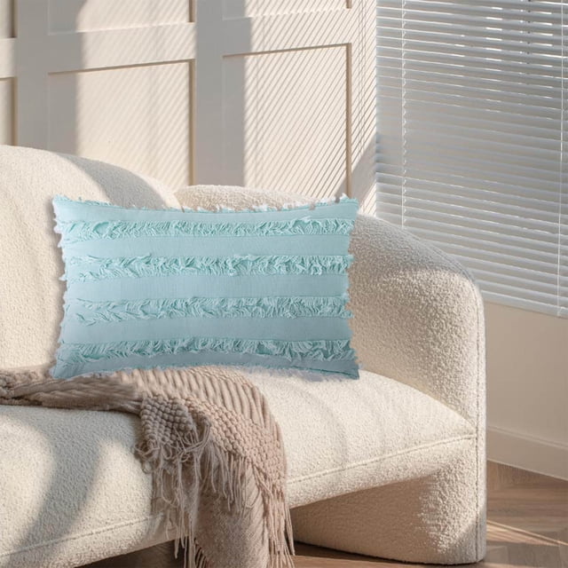 Ftwytp Solid Color Pillow Cover, Outdoor Indoor Cushion Case, Decorative Sofa Chair Bed Pillow Protector, Durable Weather Resistant Fabric, Easy Clean Throw Pillow Cover 18x18