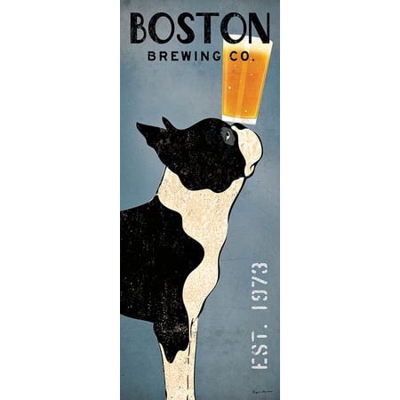Boston Terrier Brewing Co Panel Ryan Fowler Vintage Beer Ads Dogs Print Poster 8x20 8x20 Print..., By Picture Peddler Ship from