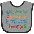 thumbnail image 3 of Inktastic Pennsylvania Grandma and Grandpa Love Me Boys or Girls Baby Bib, 3 of 4
