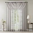 thumbnail image 3 of Diamond Sheer Embroidered Waterfall Valance Grey 38x46", 3 of 7