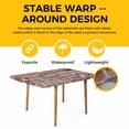 thumbnail image 4 of Red Brick Wall Table Cloths for 6 Foot Rectangle Tables, Vintage Farmhouse Stone Rocks Geometric Print Patio Waterproof Elastic Fitted Tablecloths, Washable Rectangular Table Cover for Camping, 4 of 8