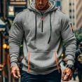 thumbnail image 2 of CCRFTGI Men's Fashion Hoodies & Sweatshirts Winter Vintage Zip Up Pullover Loose Fit Military Sweatshirts for Men Long Sleeve Drawstring Hoodie with Pockets Light Gray 2XL, 2 of 5
