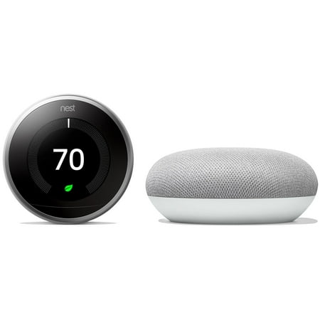 Nest Learning Thermostat + FREE Google Home Mini (Best Thermostat For Google Home)