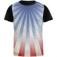 thumbnail image 1 of 4th of July Patriot Starburst Adult Black Back T-Shirt, 1 of 1