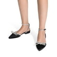 thumbnail image 2 of Dream Pairs Women’s Pointed-Toe Flats – Rhinestone Bow Dress Shoes with Ankle Strap, 2 of 7
