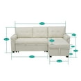 thumbnail image 5 of Home Emporium Velvet Storage Chaise Sectional Sofa, Cream, 5 of 10