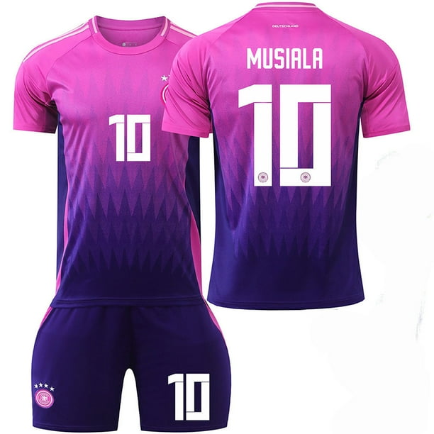 2024 Copa de Europa Alemania Camiseta de fútbol visitante No. 10 Musiala 13 Muller Jersey Uniforme de equipo para adultos para niños VeranoNo.10 Mucía La