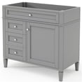 thumbnail image 3 of JERFIT 36 inch Modern Grey Bathroom Vanity with 2 Drawers & Tip-Out Tray, Solid Wood Storage Cabinet with Adjustable Shelf, No Top Sink Included, 3 of 7