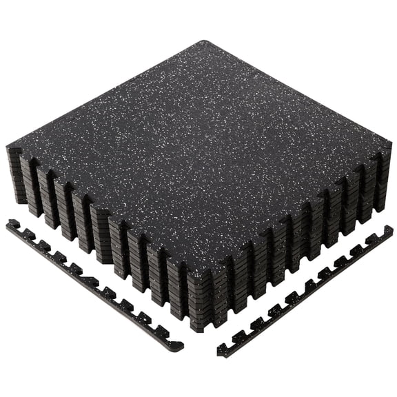EDX 24 Inch Gym Floor Mats 12P Rubber Top High Density EVA Foam Home Gym