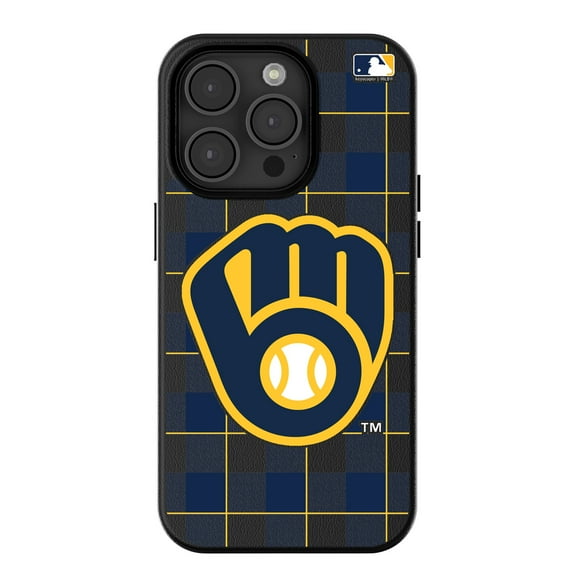 Keyscaper Milwaukee Brewers Plaid Magnetic Bump iPhone Case