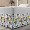 thumbnail image 1 of Stars Bed Skirt, Colorful Stars with Umbrellas on a Dotted Background Cartoon Style Celestial Shapes, Elastic Bedskirt Dust Ruffle Wrap Around for Bedding Decor, 4 Sizes, Multicolor, by Ambesonne, 1 of 2