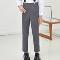 thumbnail image 2 of LIJCC Boys Dress Pants Straight Solid Color School Uniform Pants Classic Button Front Zipper Uniform Pants(Grey,13-14 Years), 2 of 5