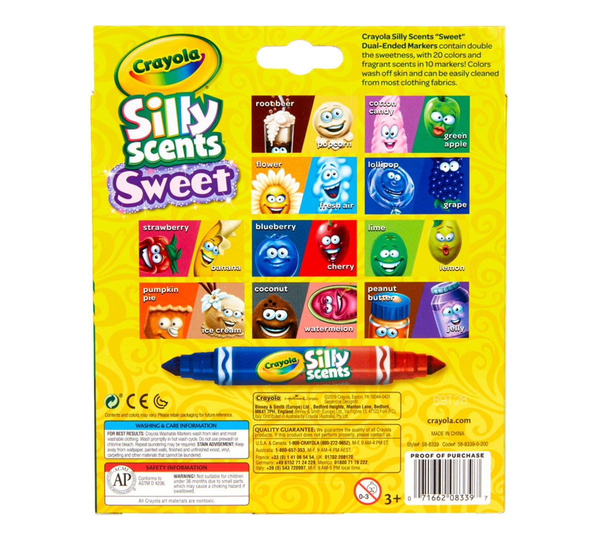 Crayola Silly Scents Dual-Ended Art Markers, School Supplies, Beginner  Child, 10 Count 
