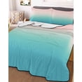 thumbnail image 2 of Pink Teal Ombre Summer Quilt Set Full Size,Soft Quilted Bedding Set with 2 Pillow Shams,Modern Abstract Art Gradient Aesthetics Lightweight All Season Bedspread Coverlet for Bedroom 78"x90", 2 of 5