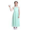 thumbnail image 6 of iEFiEL Girls Chiffon Scoop Neck Flower Girl Dress Wedding Bridesmaid Birthday Party Dress Turquoise 6, 6 of 7