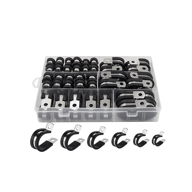 Kit surtido de abrazaderas para cables (52 piezas) Abrazadera para cables de acero inoxidable 304 en 6 tamaños 1/4 pulg. 5/16 pulg. 3/8 pulg. 1