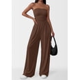 thumbnail image 2 of PRETTYGARDEN Womens Trendy Strapless Rompers Ruched Tube Top Wide Leg One Piece Jumpsuits Beach Vacation Summer Outfits, 2 of 7