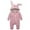 Pink, variant on Zecgelong Baby Boys Girls Solid Zipper Hooded Rabbit Ear Jumpsuit Romper Clothes Baby Boy Rompers Size 0-3 Months