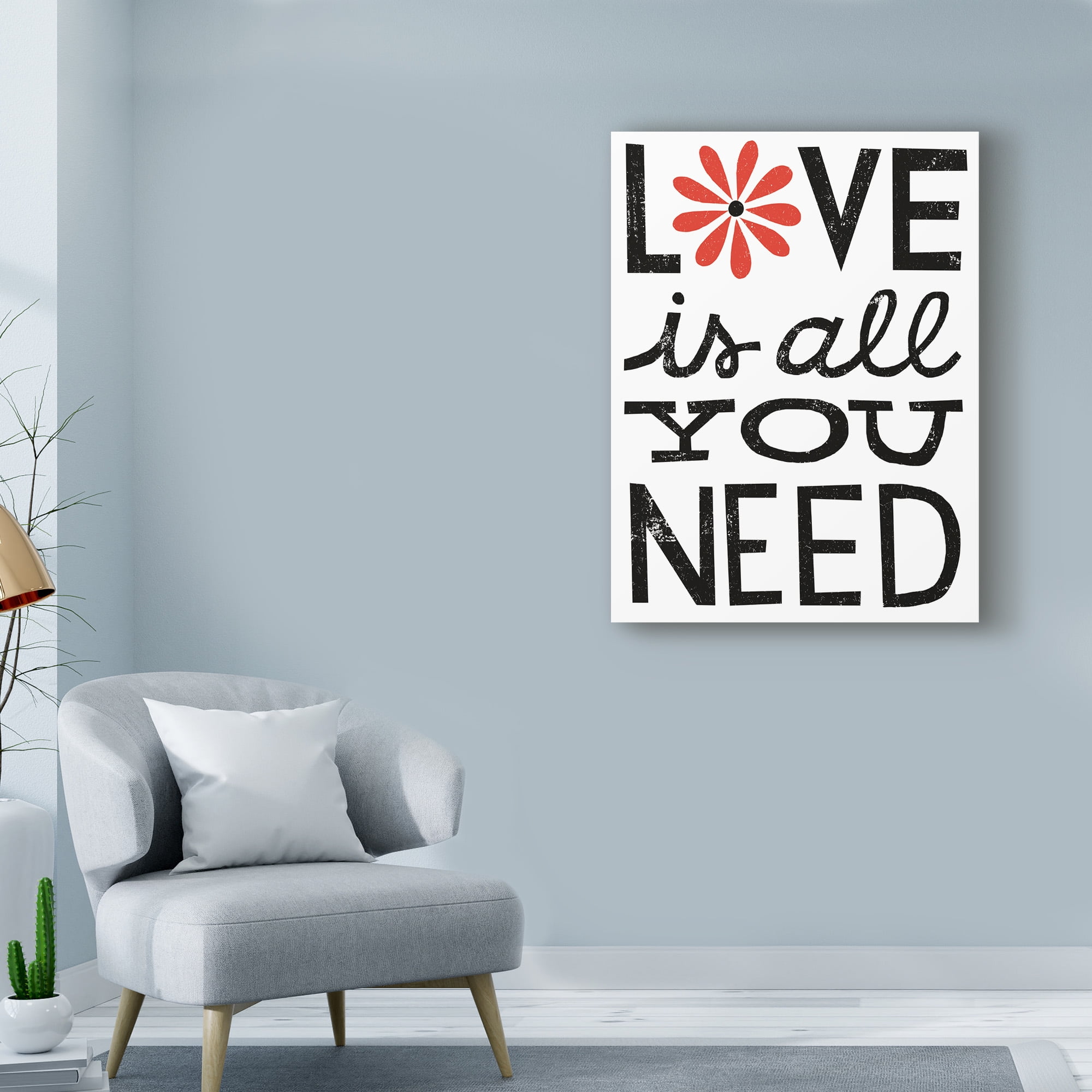 Trademark Fine Art 'Inspiration Love II Red Flowers' Canvas Art by Michael Mullan