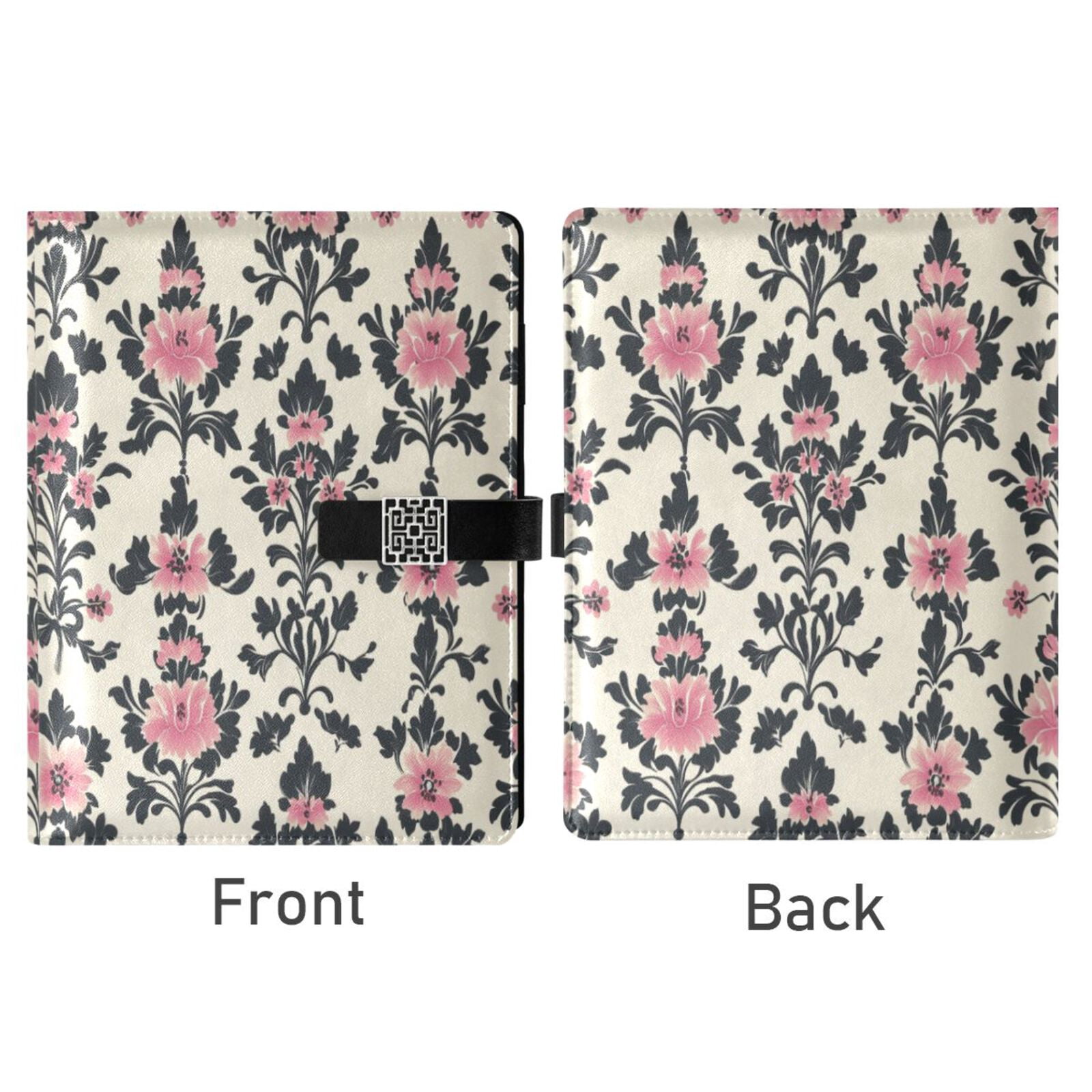 Premium Faux Leather Notebook - Refillable, Multi-Functional Organizer, 23.3x17cm, All-Season Use，Victorian Wallpaper Pattern