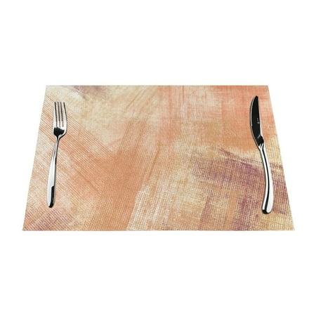 

PUREYAH Table Placemats Set of 1 Washable Heat Resistant Orange Vintage Texture Table Decorations Placemats for Dining Room Kitchen