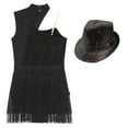 thumbnail image 6 of YONGHS Womens Sleeveless Latin Jazz Dance Leotard Tuxedo Bodysuit Dress With Hat Black XXL, 6 of 7