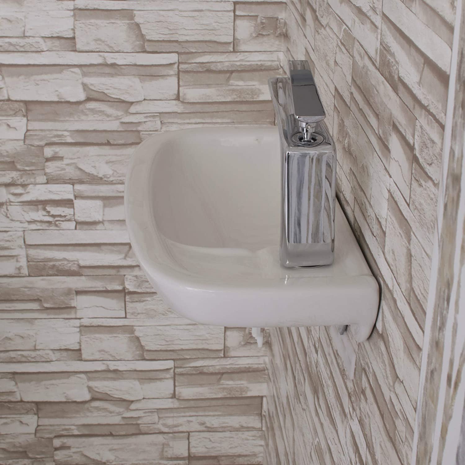 Fine Fixtures Small Wall Mounted Bathroom Sink, Mounting hardware included.